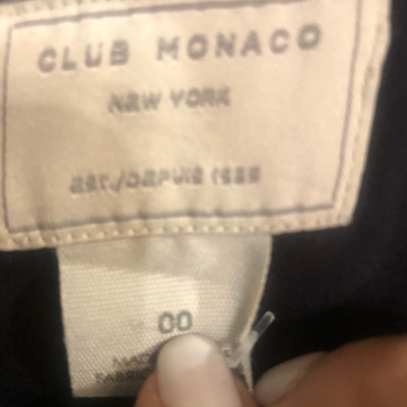 Club Monaco navy cap sleeve Italian Wool Dress 00 - Picture 3 of 10